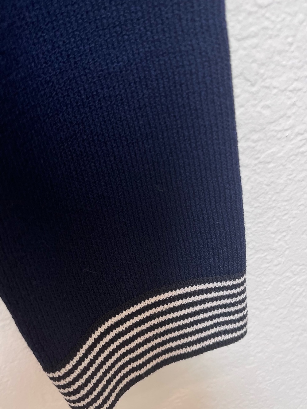 St. John Sport Navy and White &Black Striped Knit Zip Jacket - Picture 6 of 9